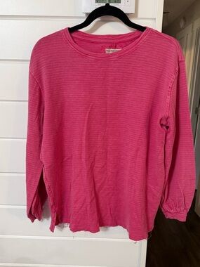 Free People We The Free
Pink Oversized Pinstriped Long Sleeve